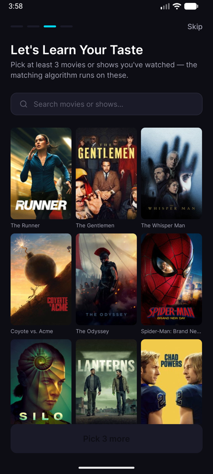 Cinemova – Matche nach Übereinstimmung